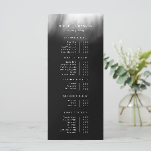 Eenvoudige minimalistische Abstracte zwart wit pri Menu (Staand voorkant)