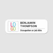 Eenvoudige minimalistische add Logo & Name Busines Naamplaatje (Voorkant)
