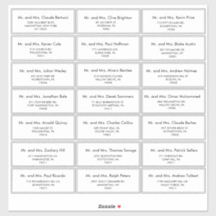 Eenvoudige minimalistische adreslabel voor huwelij sticker