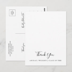 Eenvoudige Minimalistische Afstudeer Dankjewel Briefkaart