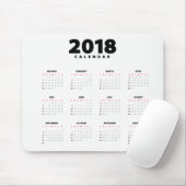 Eenvoudige minimalistische agenda 2018 | Mousepad Muismat (Met muis)