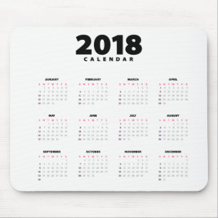Eenvoudige minimalistische agenda 2018   Mousepad Muismat