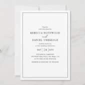 Eenvoudige Minimalistische All-in-one Trouw Uitnod Kaart (Voorkant)