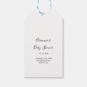Eenvoudige Minimalistische Baby Shower Cadeaulabel (Voorkant)