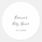 Eenvoudige Minimalistische Baby Shower Favor Ronde Sticker (Voorkant)