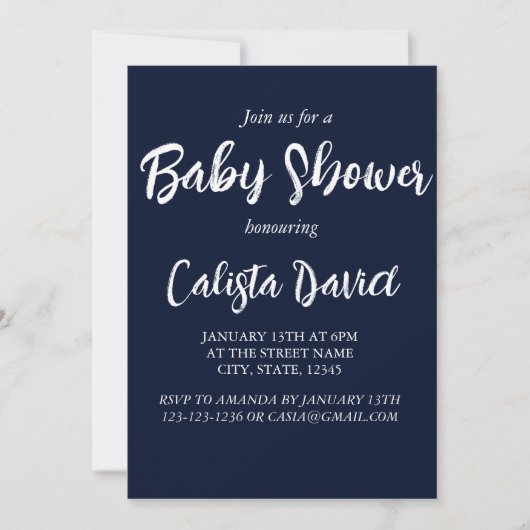 Eenvoudige minimalistische baby shower sprinkhaan  kaart (Voorkant)