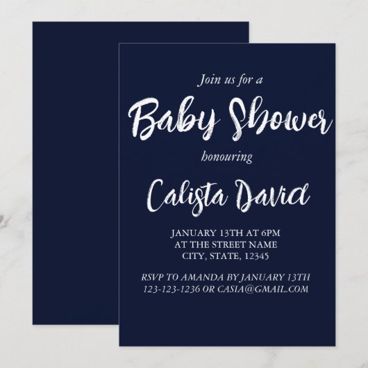 Eenvoudige minimalistische baby shower sprinkhaan  kaart (Voorkant / Achterkant)