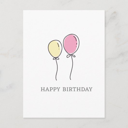 Eenvoudige minimalistische ballonnen Gelukkige Ver Briefkaart (Voorkant)