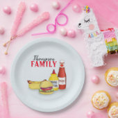 Eenvoudige minimalistische barbeque grillen pickni papieren bordje (Feest)