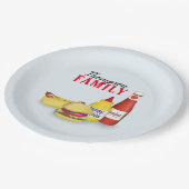 Eenvoudige minimalistische barbeque grillen pickni papieren bordje (Gekanteld)