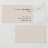 Eenvoudige minimalistische Basic Black Cream Profe Visitekaartje (Voorkant / Achterkant)