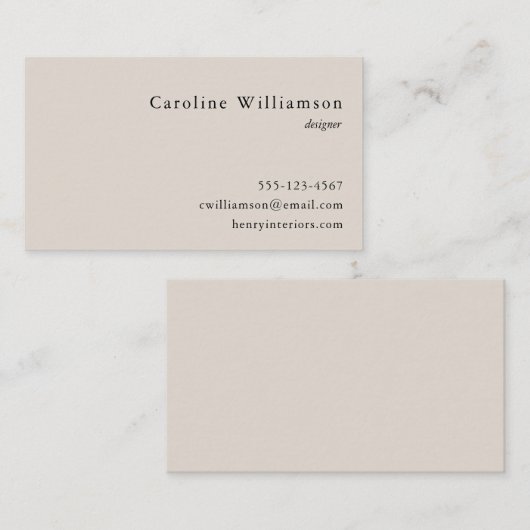 Eenvoudige minimalistische Basic Black Cream Profe Visitekaartje (Voorkant / Achterkant)