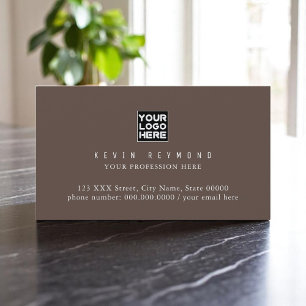 Eenvoudige minimalistische basis bruinachtig profe visitekaartje
