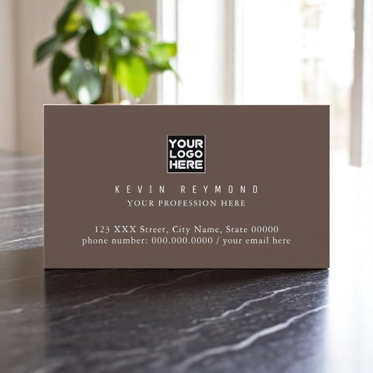 Eenvoudige minimalistische basis bruinachtig profe visitekaartje