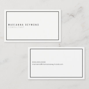 Eenvoudige minimalistische basis witte consultant visitekaartje