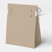 Eenvoudige minimalistische beige bruiloft dank u bedankdoosjes (Achterkant)