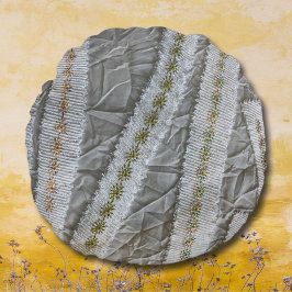 Eenvoudige minimalistische beige crème wilde bloem rond kussen