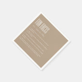 Eenvoudige minimalistische beige leuke weetjes bru servet (Hoek)