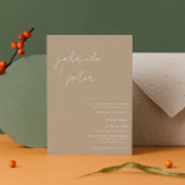 Eenvoudige minimalistische beige moderne bruiloft kaart