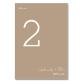 Eenvoudige minimalistische beige moderne bruiloft kaart (Achterkant)