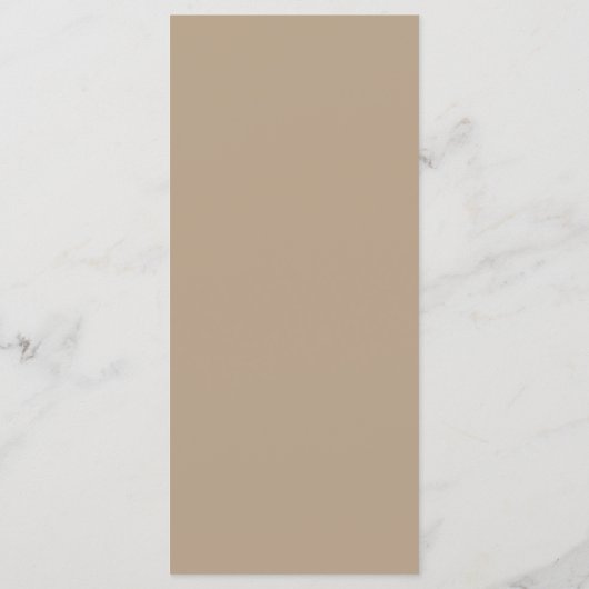 Eenvoudige minimalistische beige moderne bruiloft menu (Achterkant)