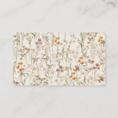 Eenvoudige minimalistische beige neutrale bruiloft visitekaartje (Achterkant)