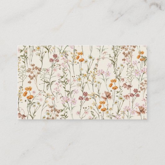 Eenvoudige minimalistische beige neutrale bruiloft visitekaartje (Achterkant)