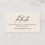Eenvoudige minimalistische beige neutrale bruiloft visitekaartje (Voorkant)