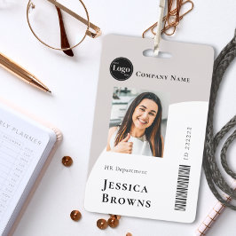 Eenvoudige minimalistische Beige zakelijke werknem Badge