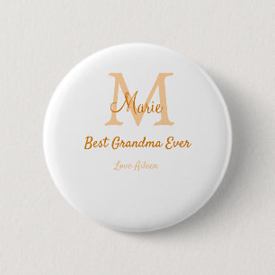eenvoudige minimalistische beste oma ooit oranje m ronde button 5,7 cm