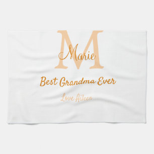 eenvoudige minimalistische beste oma ooit oranje m theedoek