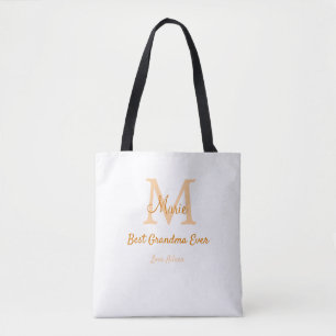 eenvoudige minimalistische beste oma ooit oranje m tote bag