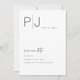 Eenvoudige minimalistische bewaar de datum trouwui kaart