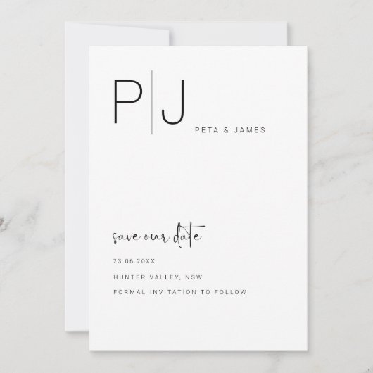 Eenvoudige minimalistische bewaar de datum trouwui kaart (Voorkant)