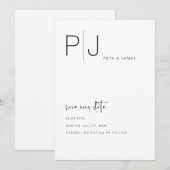 Eenvoudige minimalistische bewaar de datum trouwui kaart (Voorkant / Achterkant)