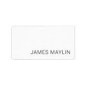 Eenvoudige minimalistische bewerkbare naam of ande etiket (Voorkant)