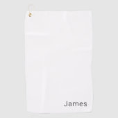 Eenvoudige minimalistische bewerkbare naam of ande golfhanddoek (Voorkant)