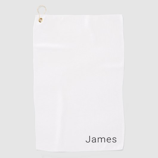 Eenvoudige minimalistische bewerkbare naam of ande golfhanddoek (Voorkant)