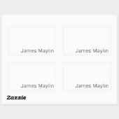 Eenvoudige minimalistische bewerkbare naam of ande rechthoekige sticker (Vel)