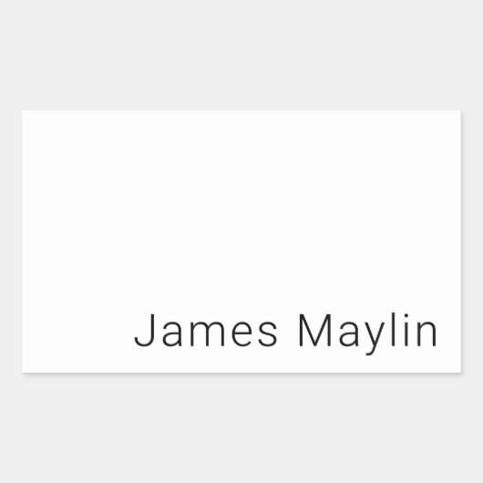 Eenvoudige minimalistische bewerkbare naam of ande rechthoekige sticker (Voorkant)