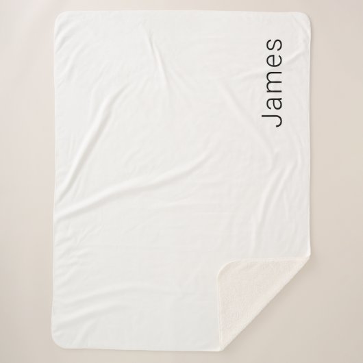 Eenvoudige minimalistische bewerkbare naam of ande sherpa deken (Voorkant)