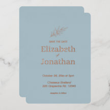 Eenvoudige minimalistische blad bruiloft save the 