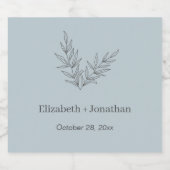 Eenvoudige minimalistische bladbruiloft likeurfles etiket (Enkel label)