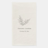 Eenvoudige minimalistische bladbruiloft servet (Voorkant)