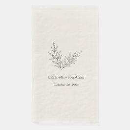 Eenvoudige minimalistische bladbruiloft servet