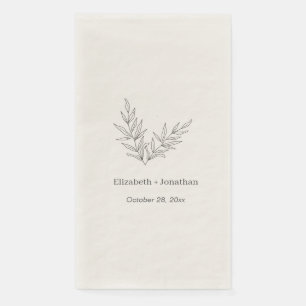 Eenvoudige minimalistische bladbruiloft servet