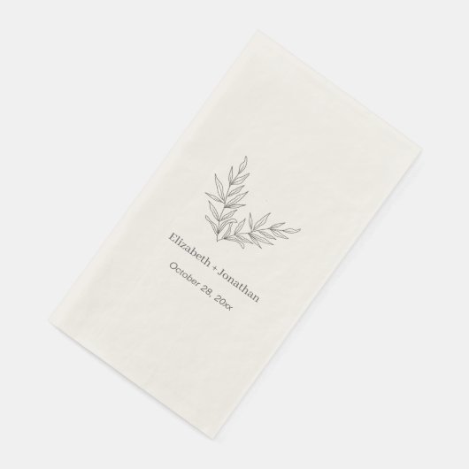 Eenvoudige minimalistische bladbruiloft servet (Hoek)