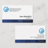 Eenvoudige minimalistische blauw Shades Stripe Fou Visitekaartje (Voorkant / Achterkant)