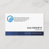 Eenvoudige minimalistische blauw Shades Stripe Fou Visitekaartje (Voorkant)