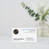 Eenvoudige minimalistische blauw-voetafdruk Button Visitekaartje (Staand voorkant)